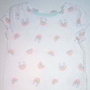Cat & Jack White Short Sleeve Rainbow Tee